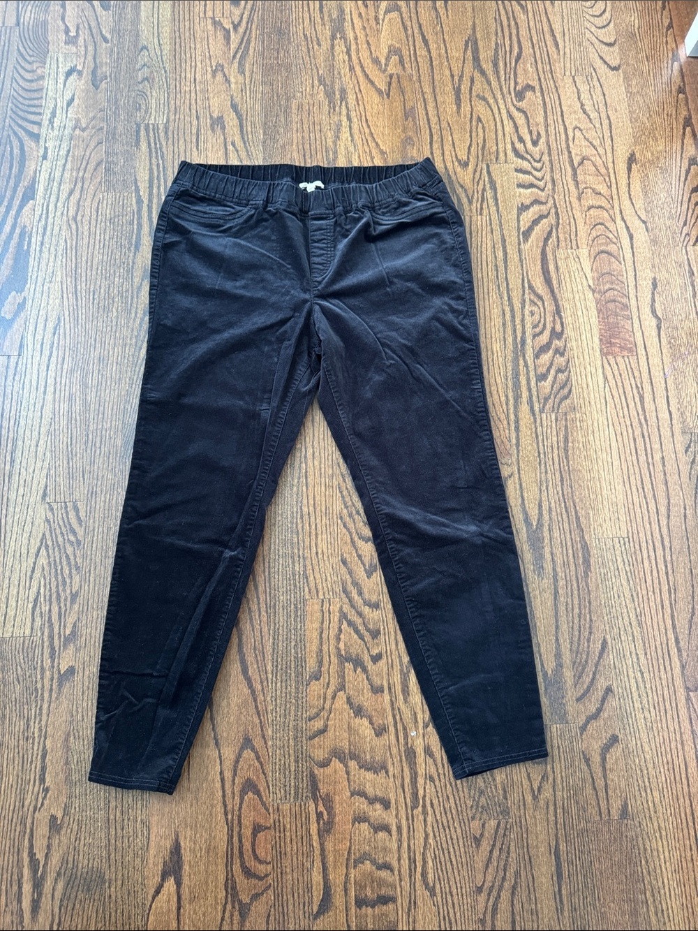 Eileen Fisher XL elastic waist black corduroy pants